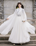 Dragon Radiance 龙华 - Mens Wei-Jin Hanfu with Cross Collar, New Chinese Style Knight Outfit