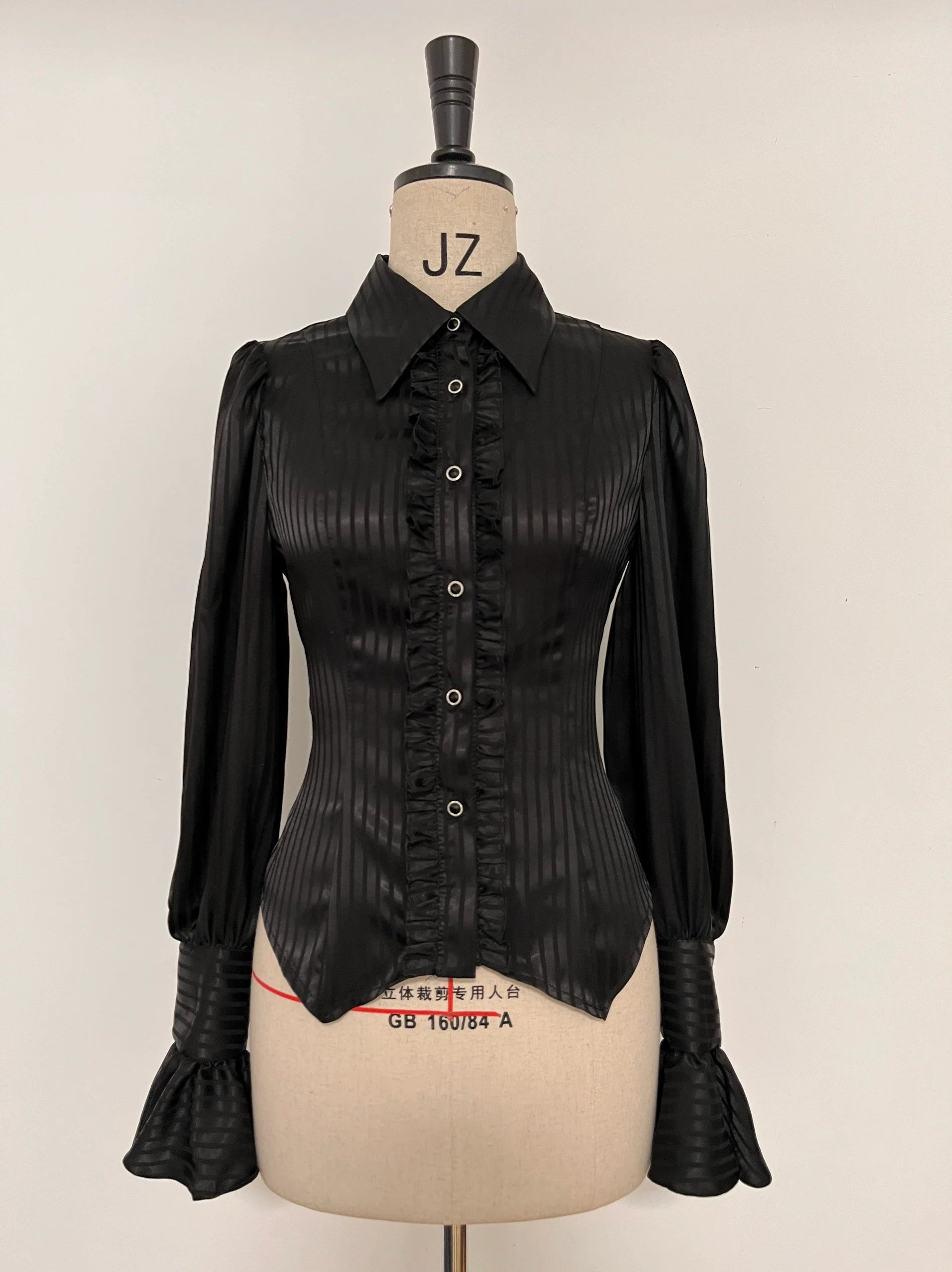 Gazing Galactic - Moonstone - Elegant Ouji Lolita Shirt, Detachable Jabot