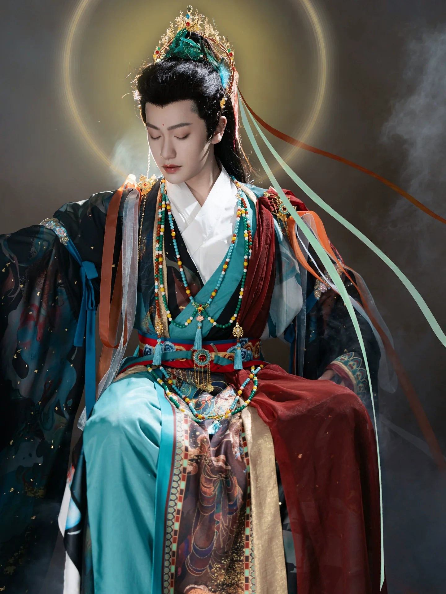 Dunhuang Godly Immortal Hanfu - Male Xianxia Ancient Robe, Unisex Mythical Costume Set (Preorder)