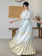 Ming Dynasty Modern Hanfu Flair Sleeve Top and Mamianqun - Liansheng 莲笙