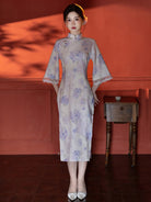 Mid Sleeve Floral Relaxed Cut Cheongsam | Dewdrop