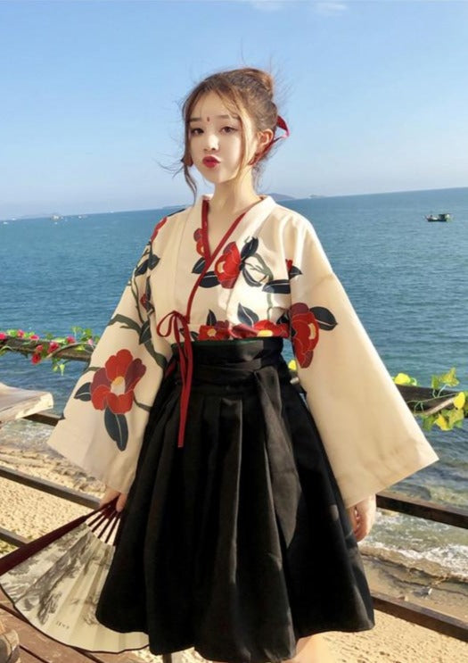 Camellia | Modern Black Short Dress (夏日校服)