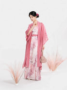 Song Dynasty Modern Hanfu Set with Changgan Temple Beizi and Mamian Slip Dress - Hongfu 红芙 (Preorder)