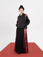 New Chinese Style Chinese Festivals Set Red Hooded Sweatshirt & Mamianqun - Such Deer 如芒在鹿 (Preorder)