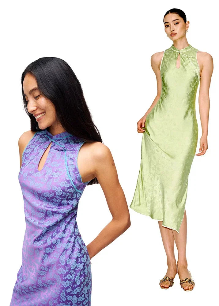 Radiant Blossom | Modern Midi Qipao Dress (夭夭其华)
