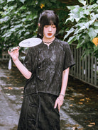 New Chinese Style Short Sleeve Shirt for Summer - Asking Crane 问鹤