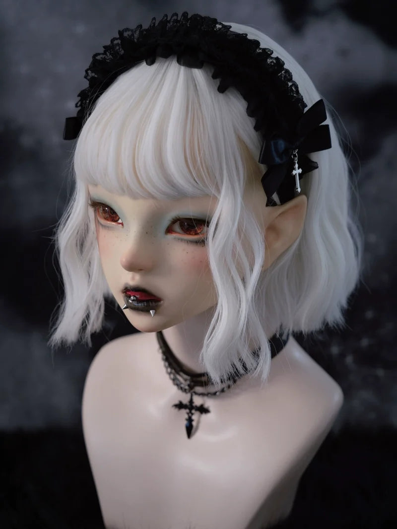 Strange Sugar - Gothic Black Lolita KC Cross Lace Headband Lolita Accessories