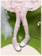 Soft Mood - Sweet Lolita Argyle Print Tights with Pink Bows