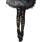 Halloween Gothic Lolita Rabbit and Pumpkin Print Pantyhose