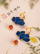 Emerald Velvet Flower Earrings | Cheongsam Jewelry