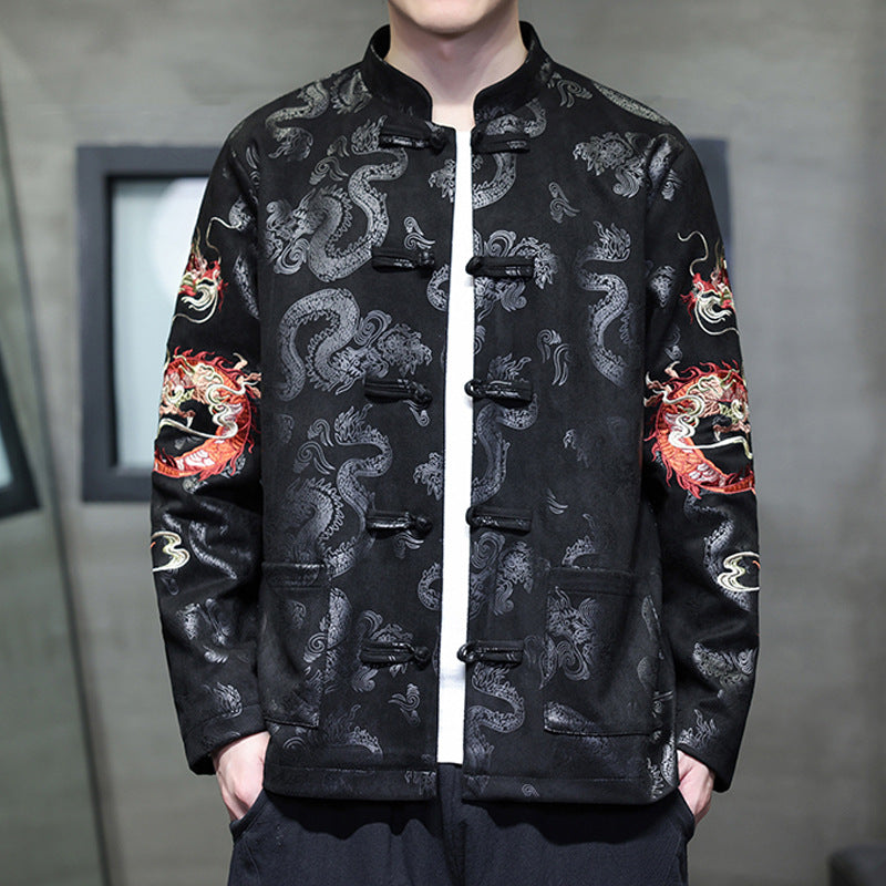 Oriental Style Dragon Embroidered Tang Jacket