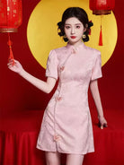 Elegant Pink Qipao Dress 2025 for Engagement and Wedding