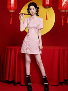 Elegant Pink Qipao Dress 2025 for Engagement and Wedding