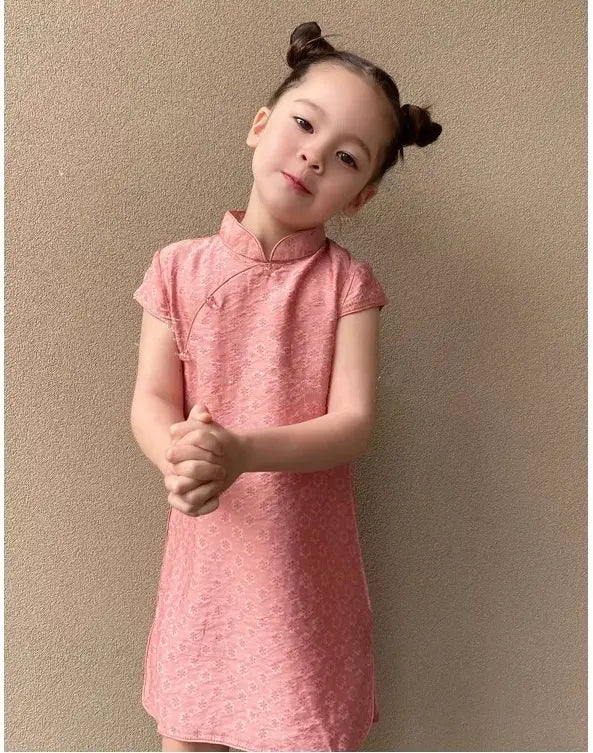 Pink Kid's Qipao | Cherry