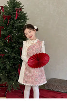 Pink Quilted  Girls’ Winter Qipao Vest