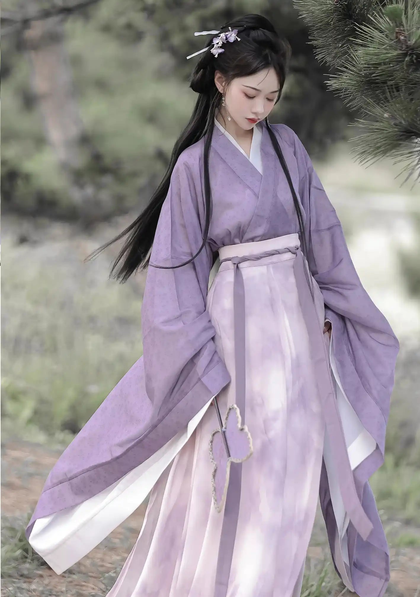 Purple  Wei Jin-style Flowing Chinese Hanfu Dress