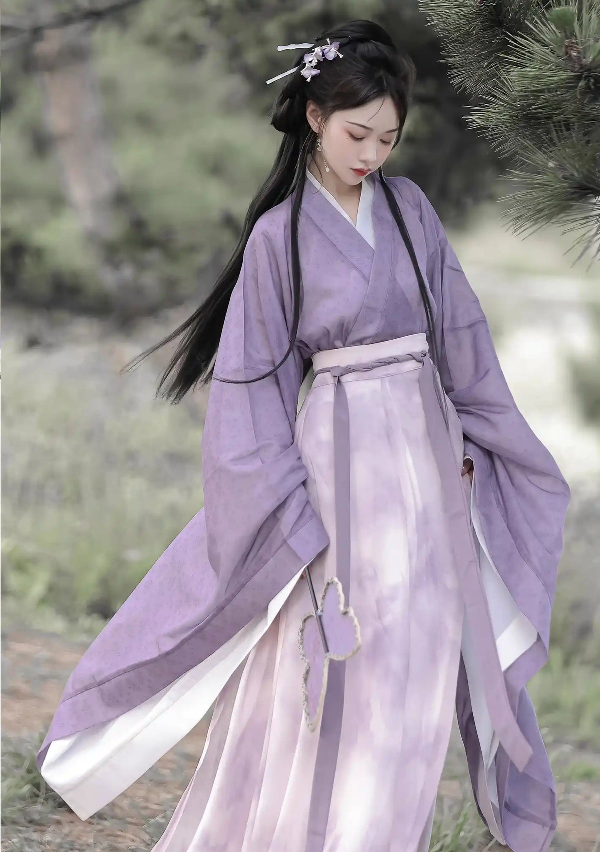 Purple  Wei Jin-style Flowing Chinese Hanfu Dress