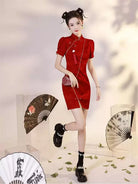 Elegant Qipao Dress Red – Modern Chinese Wedding and Party Dress