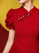 Stunning Qipao Dress Red  – Short Modern Chinese Dress for Women