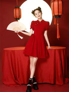 Stunning Qipao Dress Red  – Short Modern Chinese Dress for Women