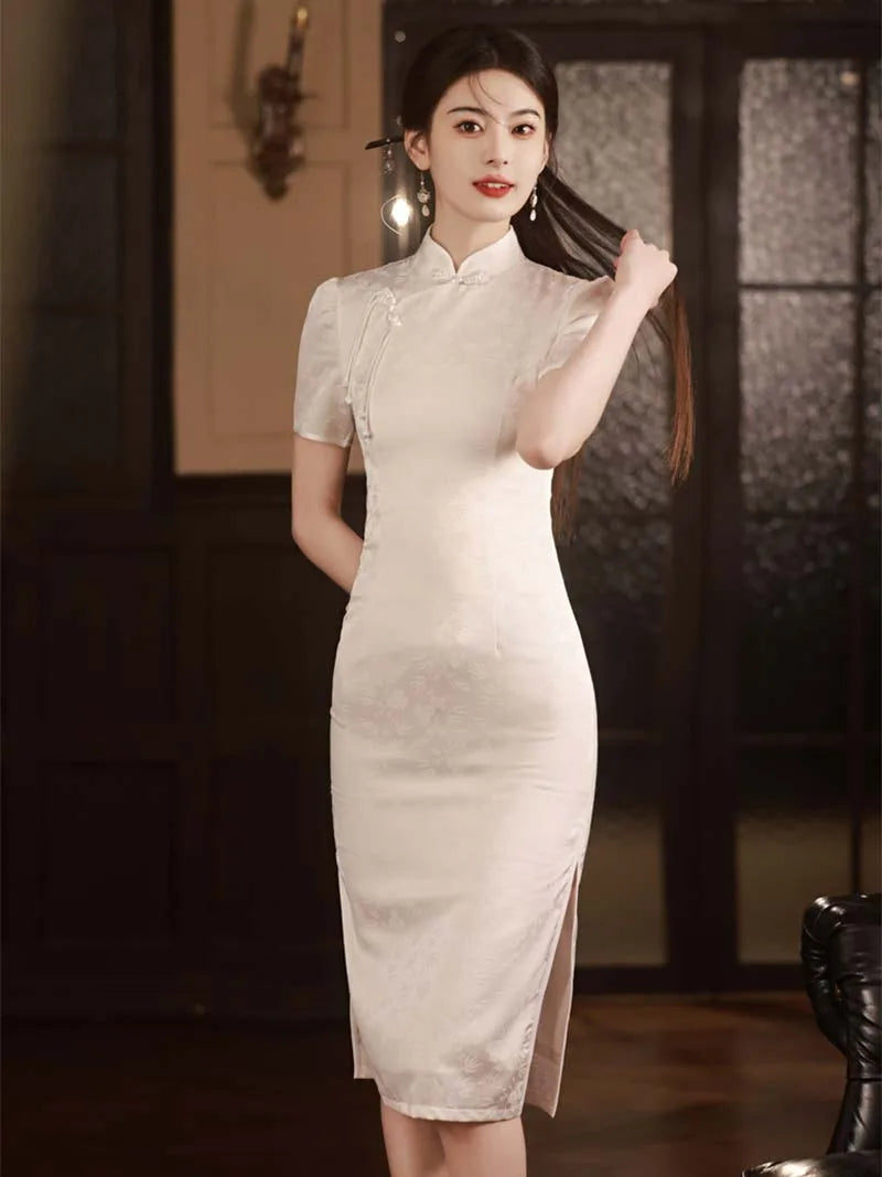 Qipao Traditional Chinese Wedding Dress | Red Bridal Cheongsam Gown