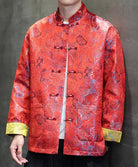 Red Chinese Brocade Tang Jacket