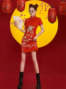 Red Qipao 2025 small size Chinese wedding and celebration dress