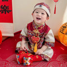 Red Short/long Sleeves Baby Tang Jacket Set