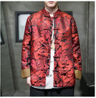 Red Traditional Chinese Dragon Tang Jacket