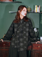 Retro Long Sleeve Women’s Black Shirt
