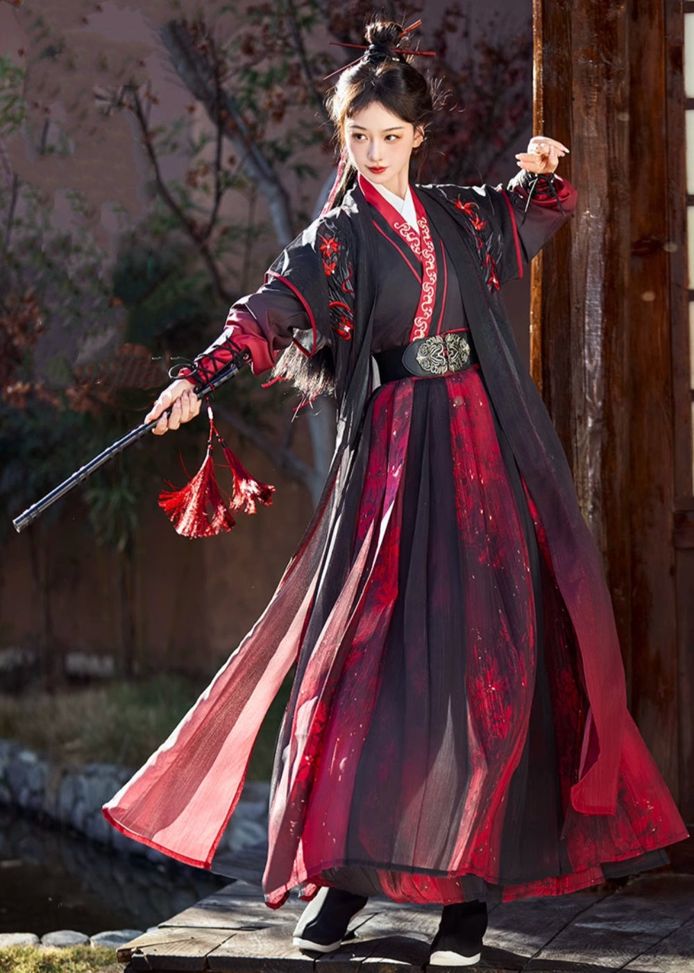 Red Dust | Unisex 5-Piece Hanfu Set (红尘赋)