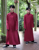 Xu Beihong 徐悲鸿 1920s Republic of China Men's Linen Changpao Mandarin Collar Robe