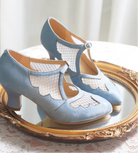 Soft Clouds Vintage Qipao Mary Jane Heels