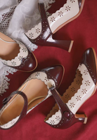 Burgundy Vintage Qipao Mary Jane Heels