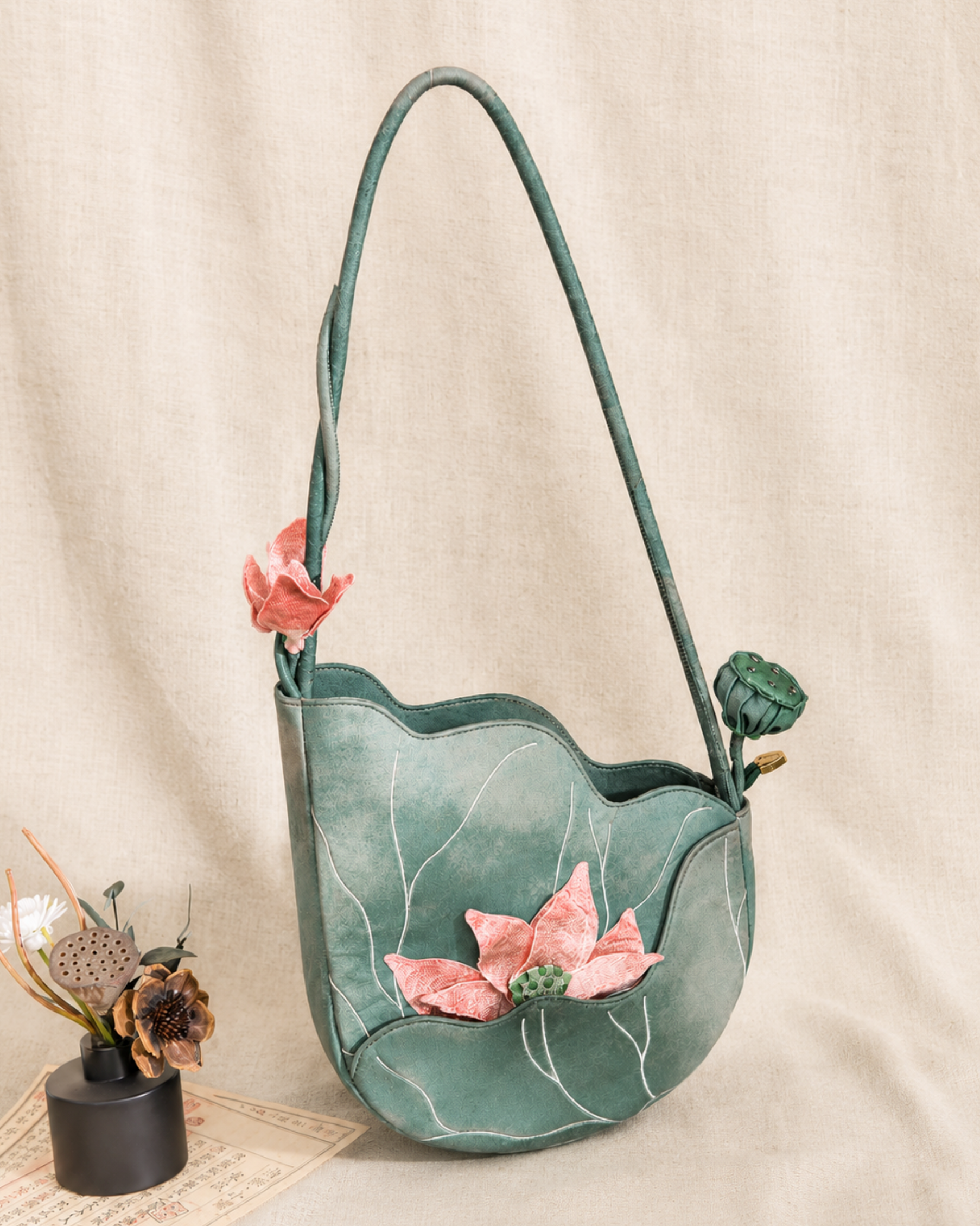 Lotus Blossom Shoulder Bag