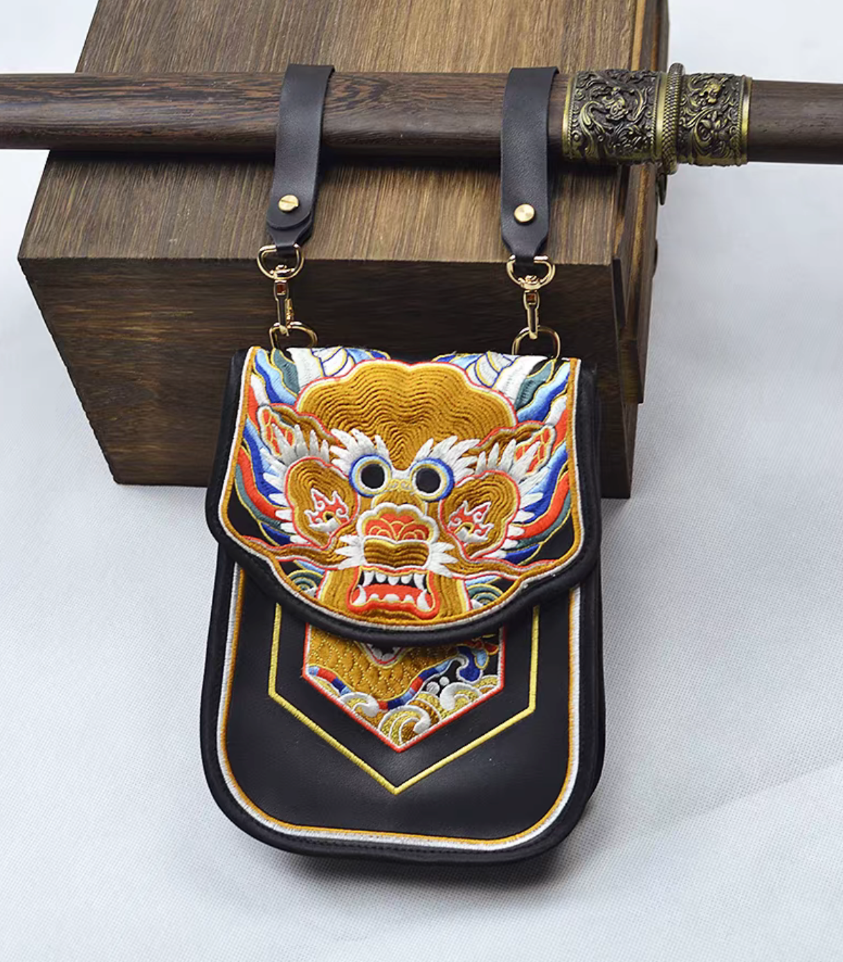 Ming Dynasty Style Flying Fish Embroidered Diexie Pouch