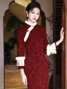 Elegant Spring Festival Qipao winter set with warm materials and timeless festive details