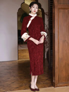 Elegant Spring Festival Qipao winter set with warm materials and timeless festive details