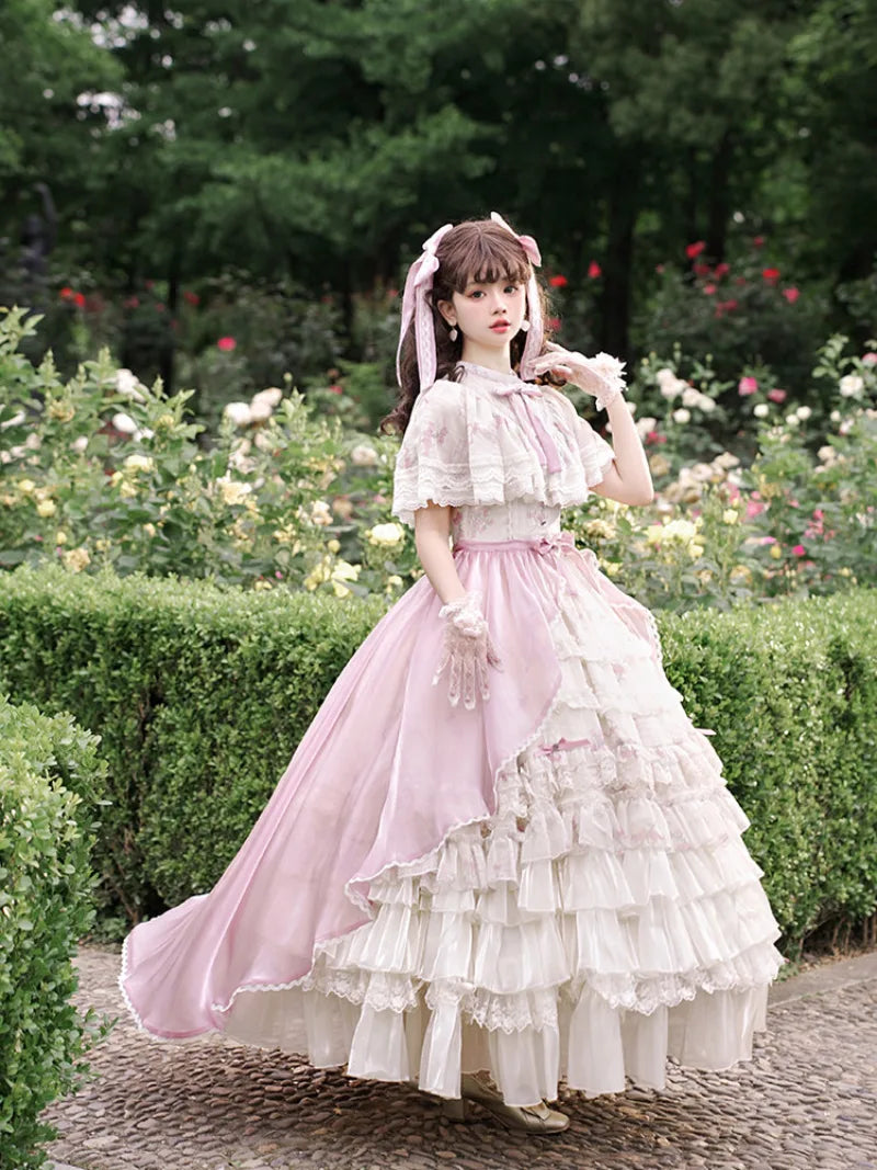 Sweetslolita Bellflower OP with elegant Edwardian collar
