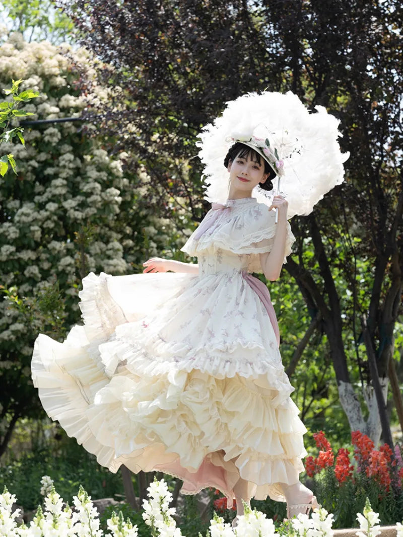 Sweetslolita Bellflower OP with elegant Edwardian collar