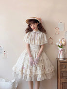 Sweetslolita Bellflower OP with elegant Edwardian collar
