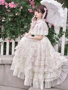 Sweetslolita Bellflower OP with elegant Edwardian collar