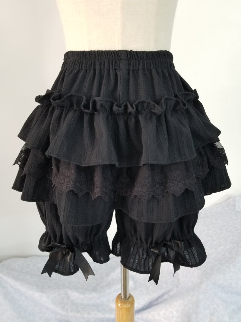 Cotton Lolita Bloomers, Tiered Ruffles