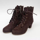 Antaina - Retro Lolita Shoes High Heel Suede Shoes Petal Shaped Topline Customized