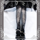 Halloween Gothic Lolita Castle and Spider Web Print Pantyhose