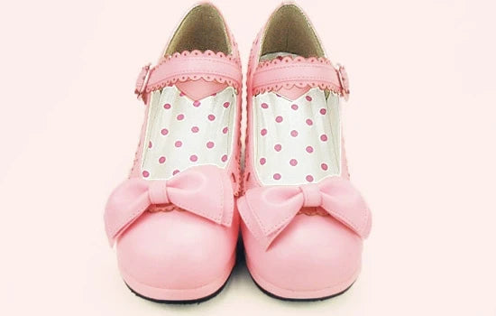 Sweet Lolita Heel Shoes Butterfly Bow Shoes
