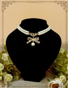Pearl Chain Lace Bow Lolita Kawaii Necklace