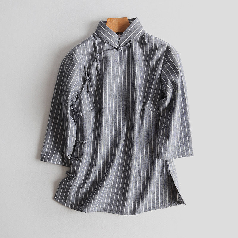 Ban Gong 办公 Bureau Modernized 1930s Women's Pure Cotton & Linen Qipao Top