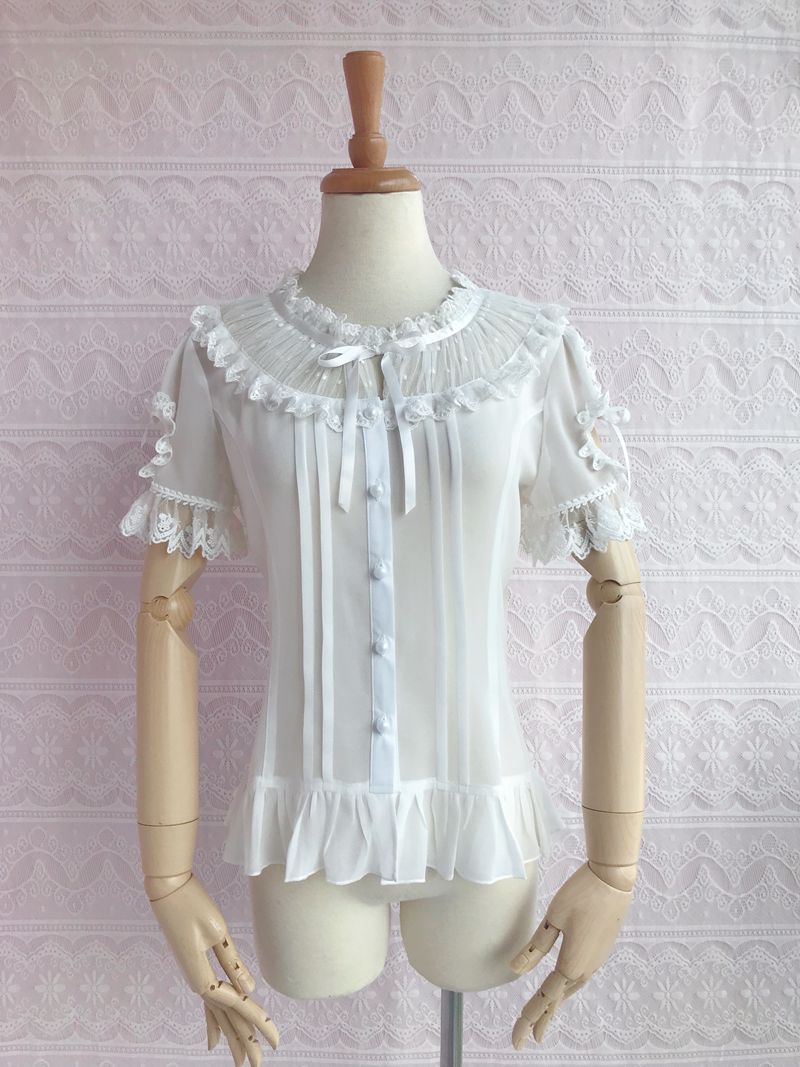 Sweet Lolita Puff Sleeve Short Sleeve Blouse