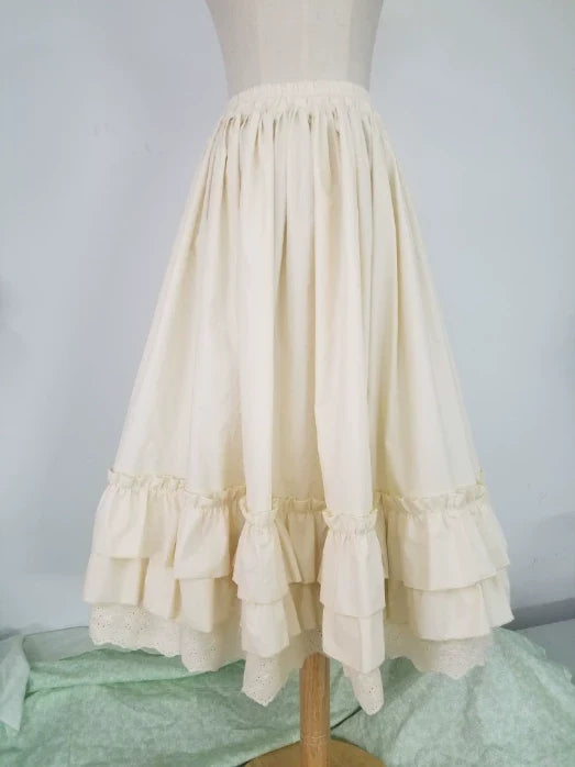 Classic Lolita Cotton Underskirt, Flounce Hem